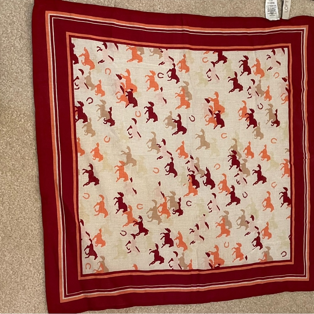 LOFT Multicolored Horse Scarf